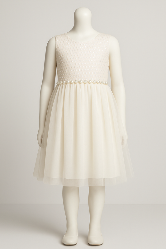 White Tiered tulle dress.