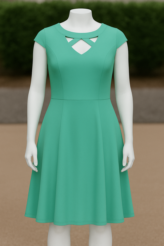 green peep hole dress