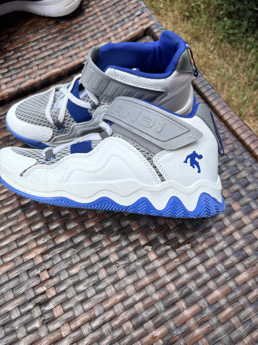AND1 Boys’ High-Top Sneakers Size 6 Kids Sneakers - Blue & White, Comfortable and Durable