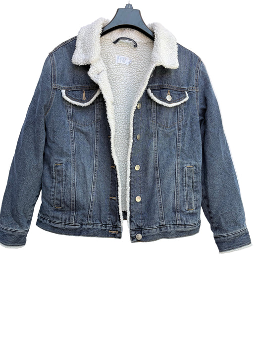 Time and Tru, Jeans jacket, fur interior, size S gentle used.