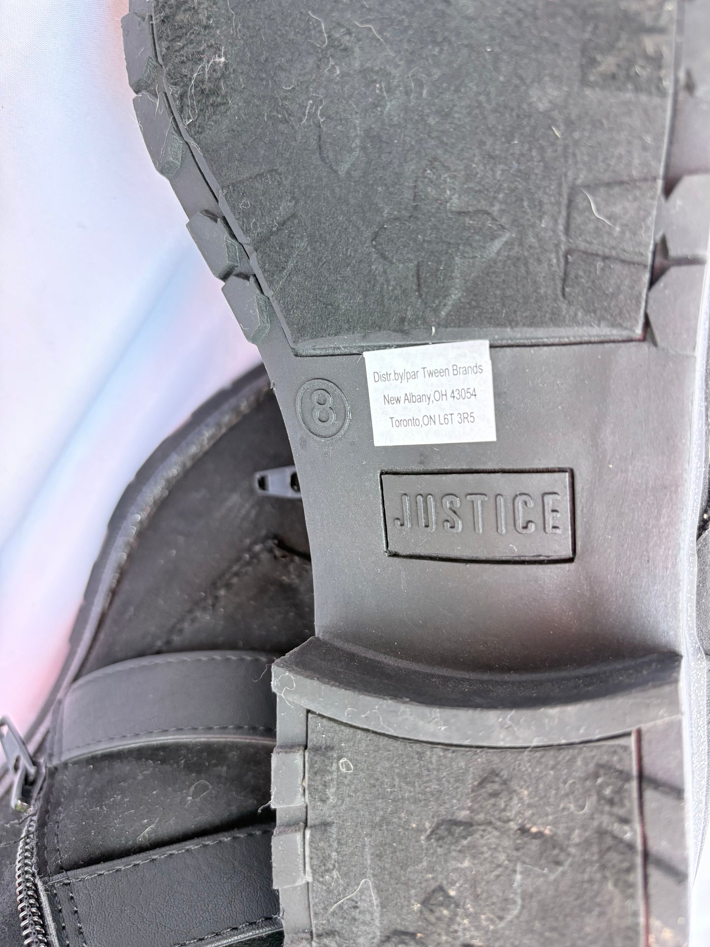 Justice, girls size 8, black, good condition