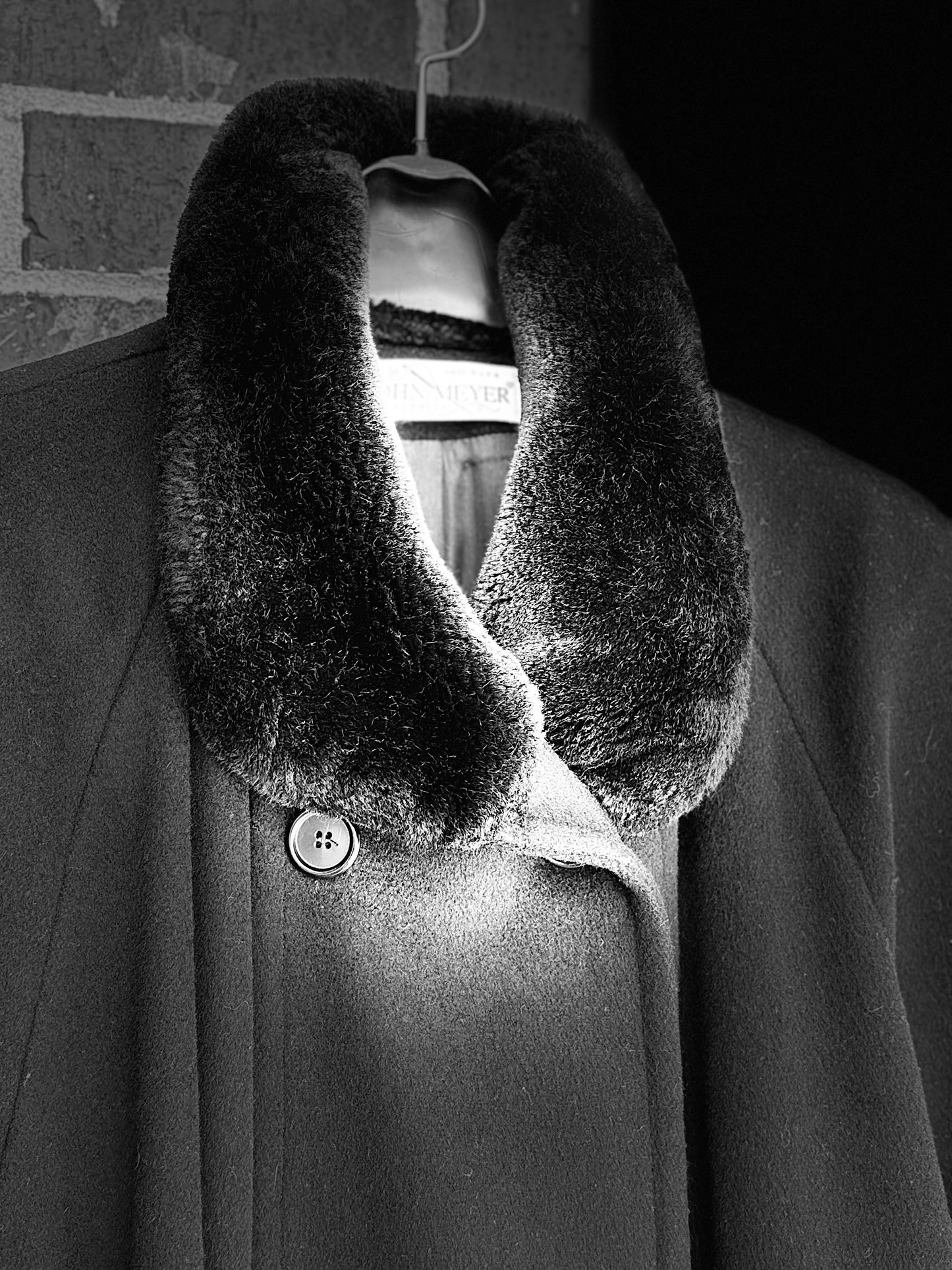 John Meyer of Norwich,  Med, Black long Fur Coat, excellent condition, no flaws.
