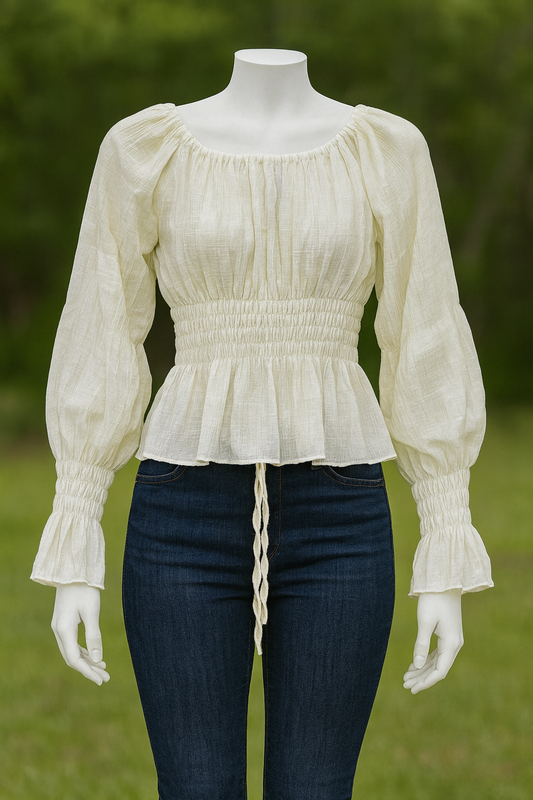 long sleeve white top
