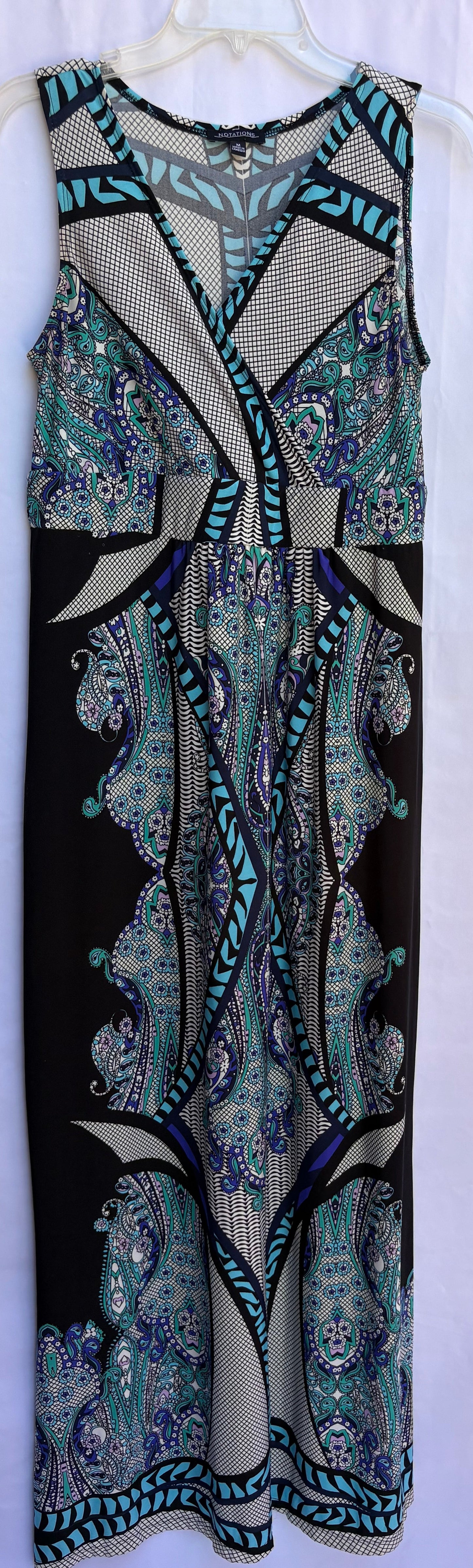 short sleeve, multicolor long dress, size 12