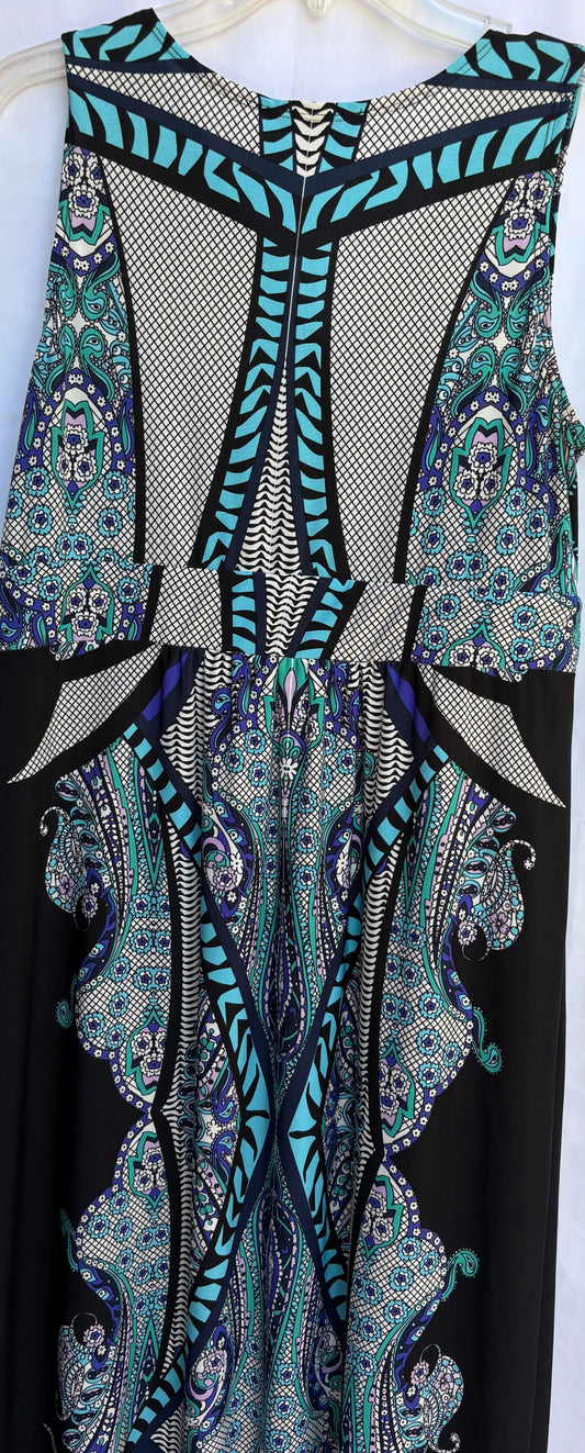 short sleeve, multicolor long dress, size 12