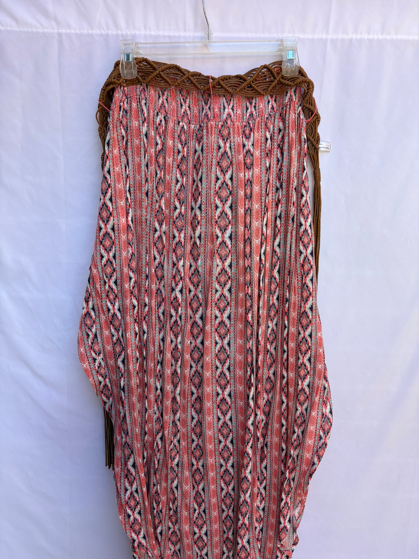 multicolor, graphic boho skirts, size L