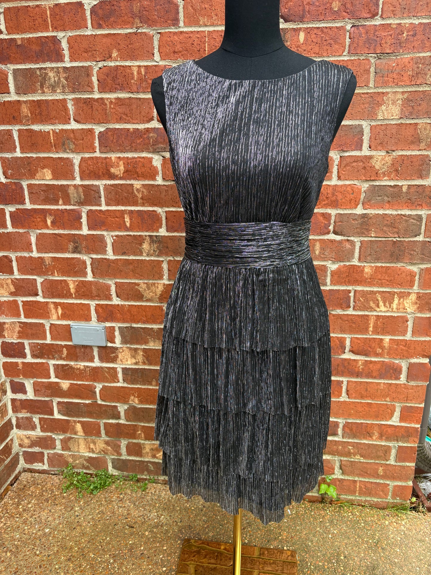 Black  Metallic Shimmer Party Dress